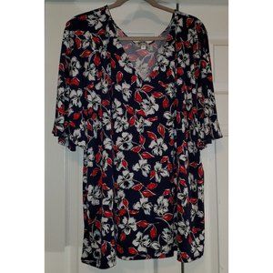 Leota (Exclusively for Dia & Co) Blouse - Navy/Floral - Size 4L - Lightly Used